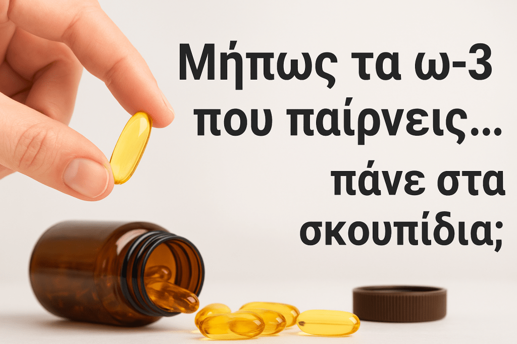Μήπως τα ω-3 που παίρνεις… πάνε στα&nbsp;σκουπίδια;